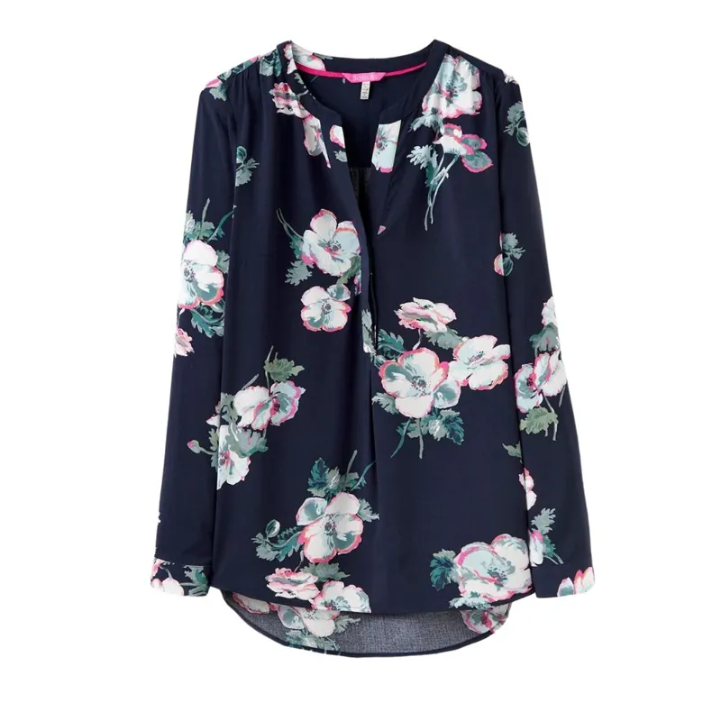 Joules Rosamund V-Neck Top - Navy Poppy